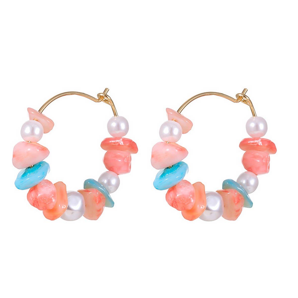 Womens Colorful Pearl Shell Beaded Necklace