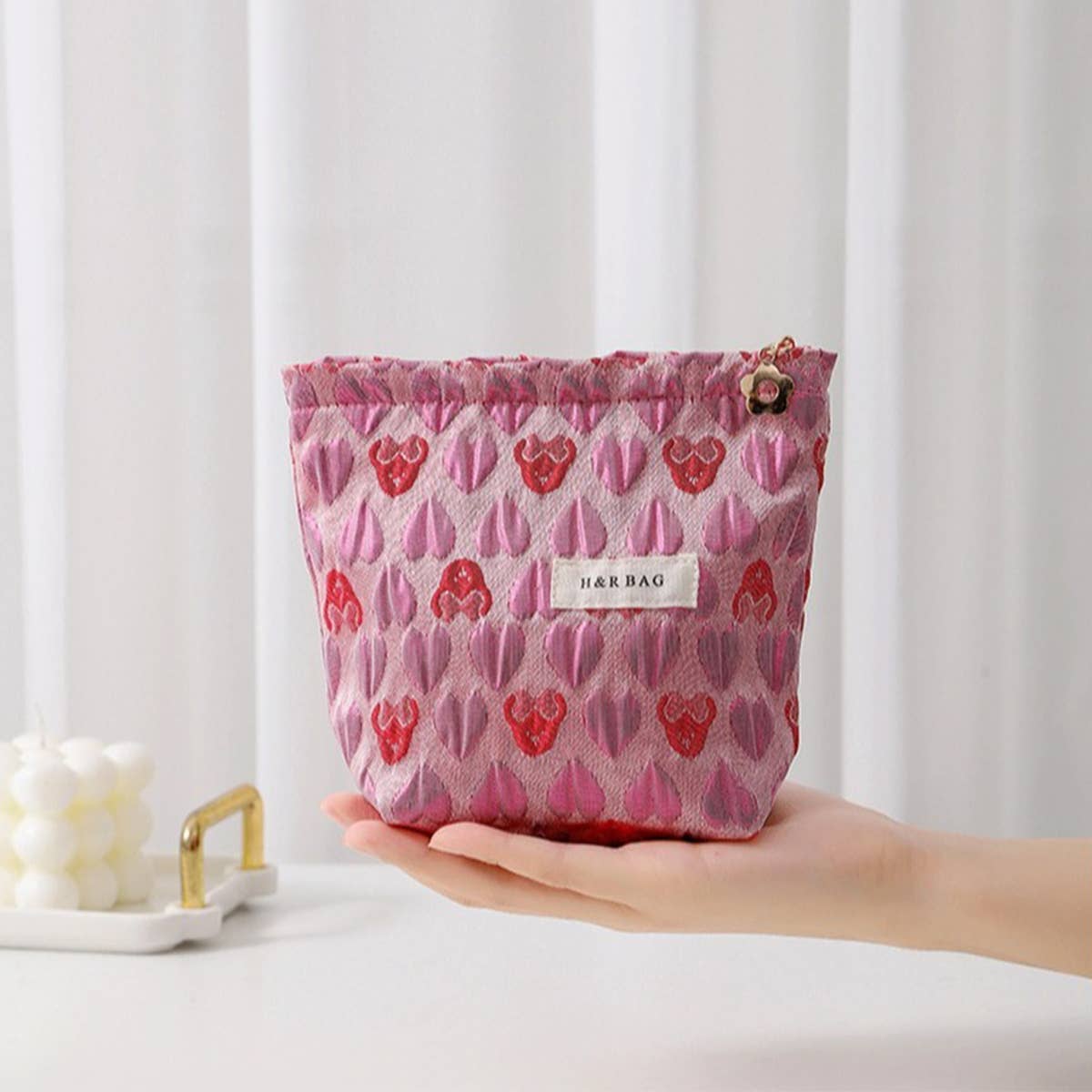 3D Heart Canvas Makeup Pouch Bag Women_Cwab06113