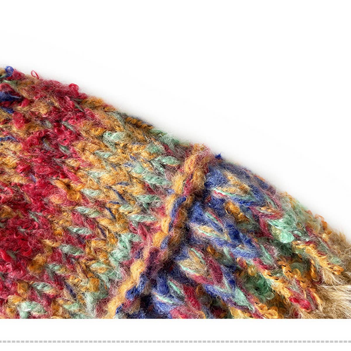 CHILDRENS KNITTED HAT COLORFUL STRIPED BUCKET HAT_CWAH2050