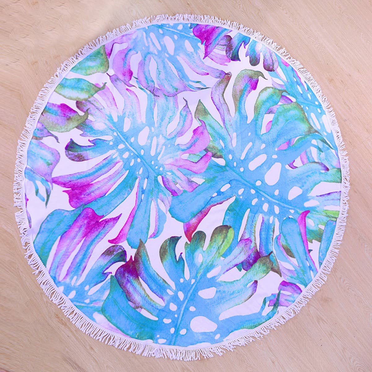 ROUND MICROFIBER TASSEL BEACH TOWEL BLANKET_CWMM7602