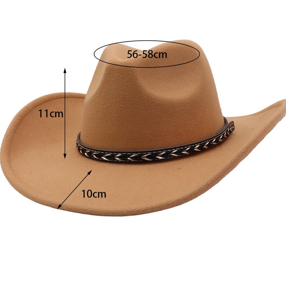 Unisex Cowboy Fedora Hat Ethnic Style_Cwah04409