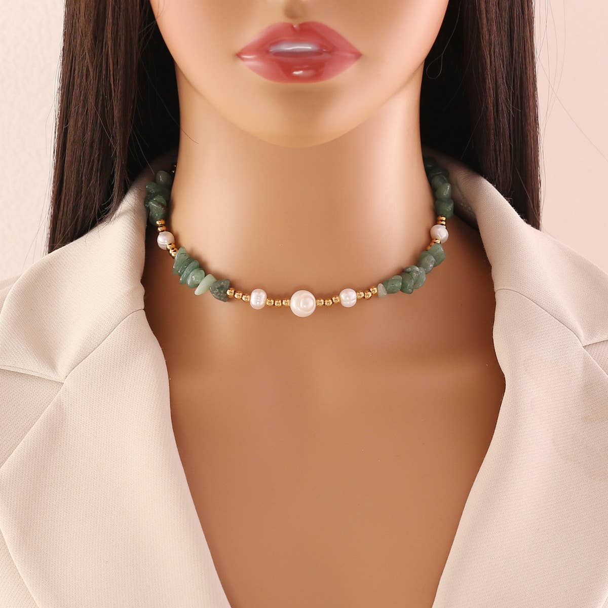 FASHION HANDMADE PEARL NATURAL STONE NECKLACE_CWAJE0640