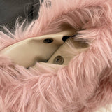 Winter One-Shoulder Tassel Heart-Shaped Plush Bag_Cwab3999