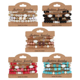 MULTI LAYERED MARBLED BEADED ELASTIC CORD BRACELET_CWAJE2224