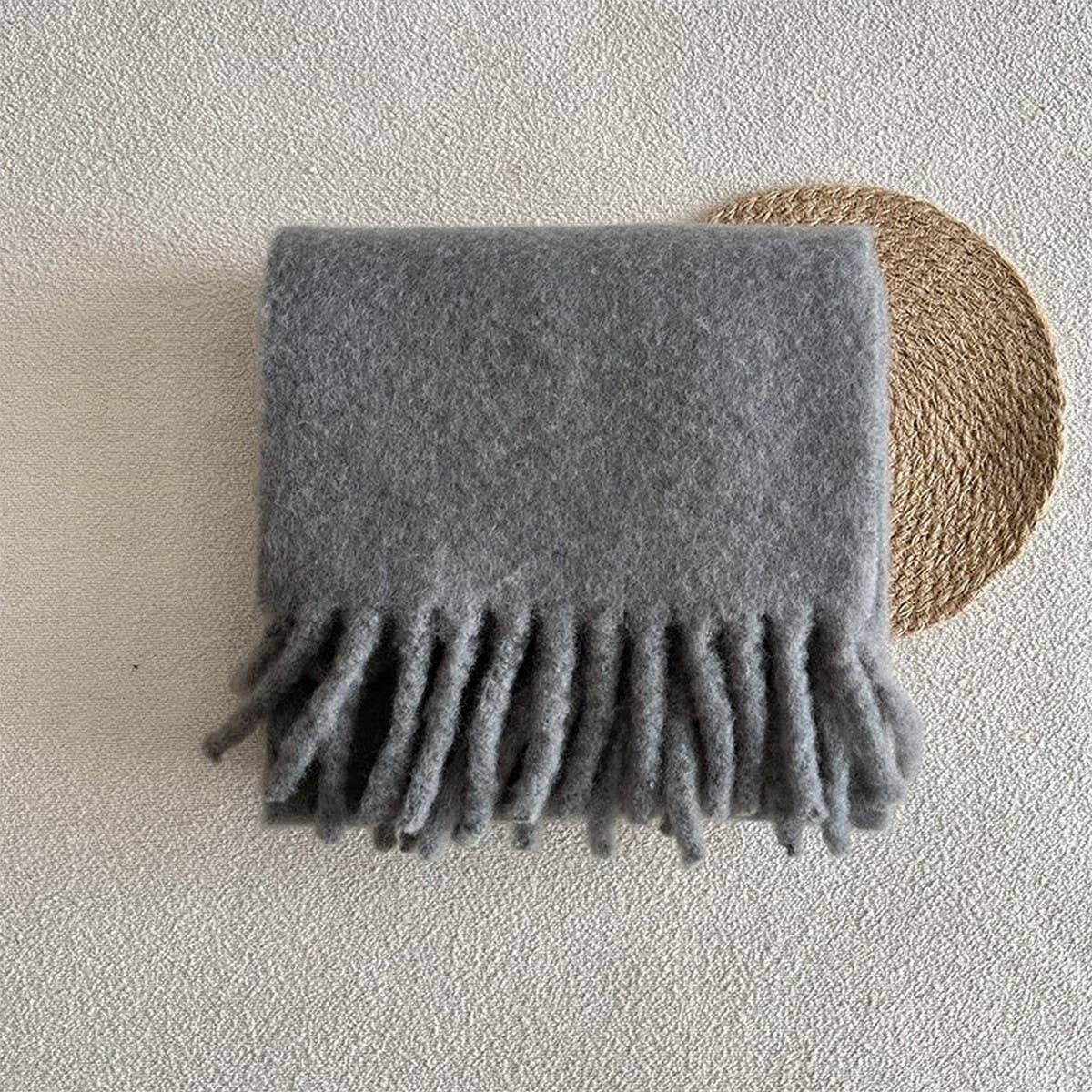 SOFT MERINO WOOL SOLID SCARF WHITE WINTER WRAP_CWASC2294