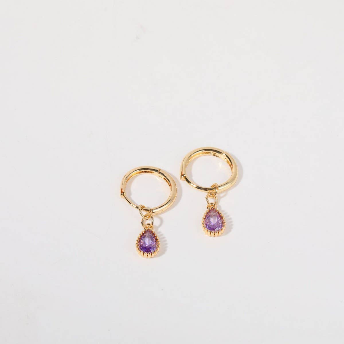COLORFUL BIRTHSTONE EARRINGS TEARDROP EARRINGS_CWMM5519