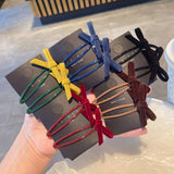 Velvet Bow Hair Clip Sweet Winter Style_Cwaha08069