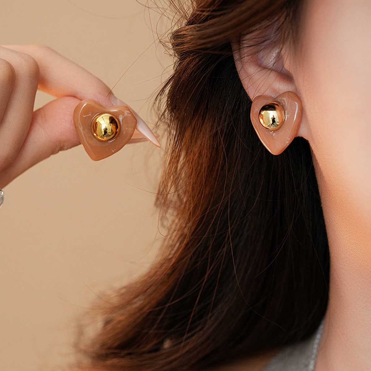 LOVE ROUND BEADS ELEGANT AND FASHIONABLE EARRINGS_CWAJE2360