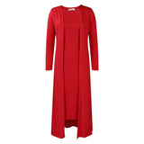 SOLID COLOR SUSPENDER SKIRT LONG TWO PIECE SET_CWDMD3672