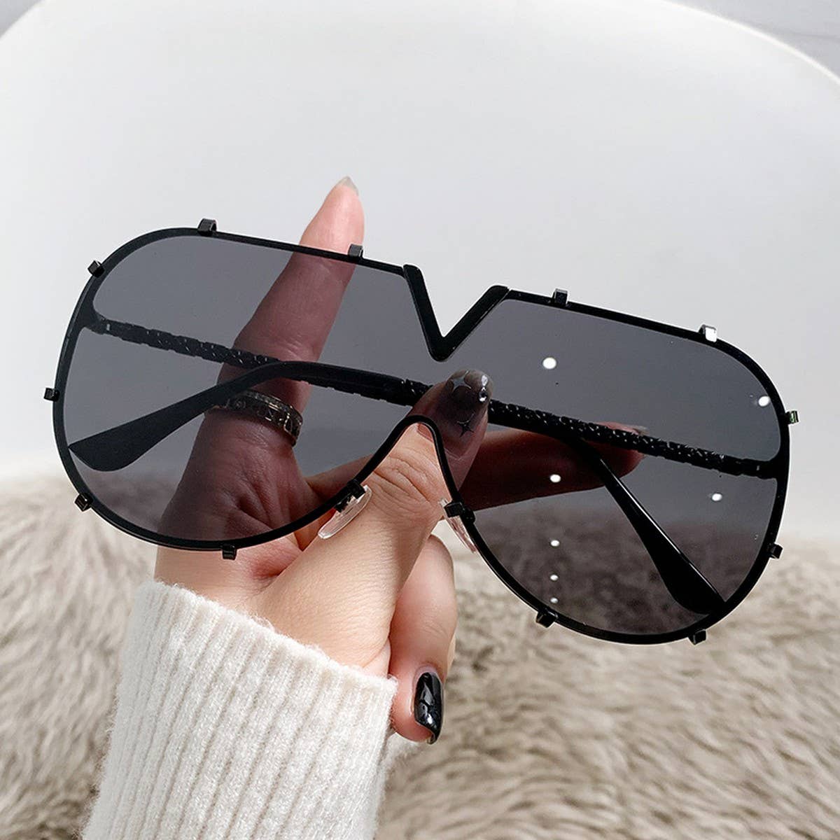METAL FRAME ONE PIECE LENSES SUNGLASSES_CWASG0370