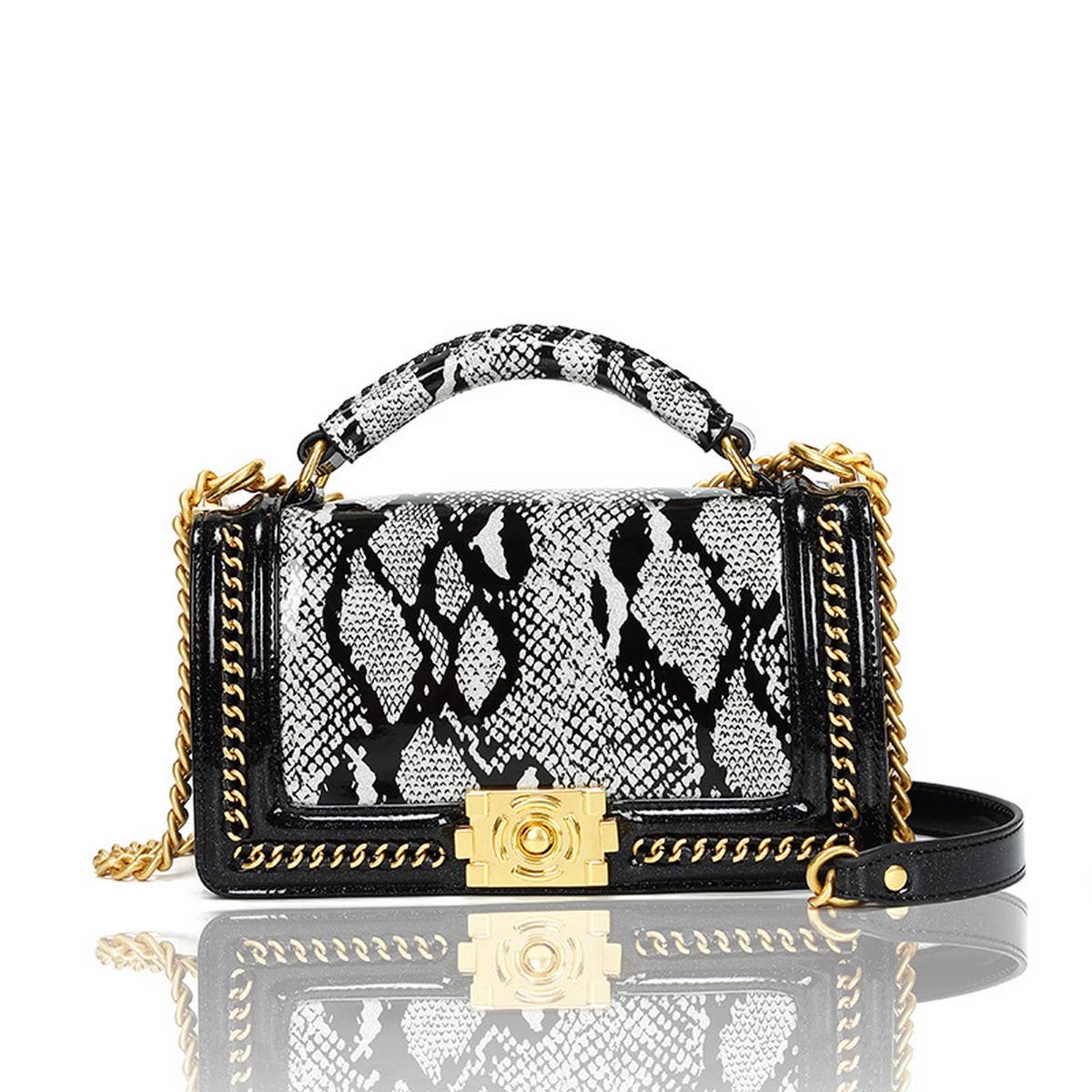 New Snake Pattern Chain Bag High-End Texture Bag_Cwab3627