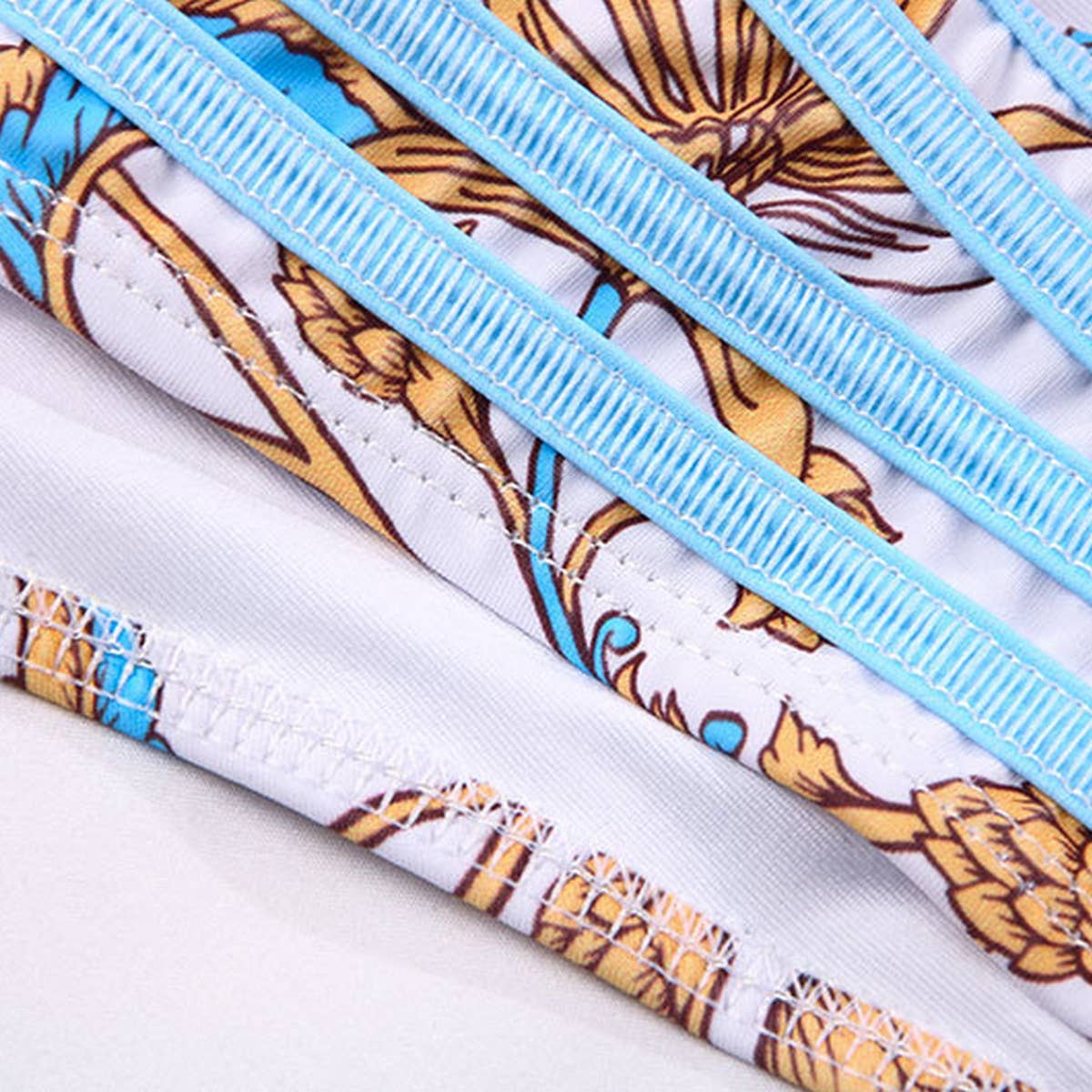 SEXY LACE UP BIKINI PRINTED WOMENS SWIMWEAR_CWMW0245