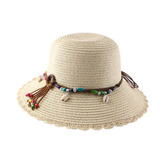 Short Eaves Lace Dome Breathable Windstraw Hat