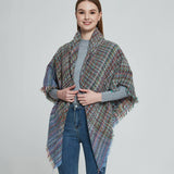 PLAID CIRCLE SCARF FALL WINTER WOVEN WRAP_CWASC0156