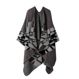 CAPE JACQUARD KNITTED SCARF WARM SHAWL_CWASC2250