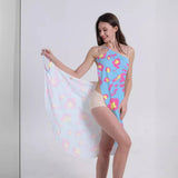 MULTI COLOR PRINT SLING DRESS ISLAND VACATION WEAR_CWBLS0491