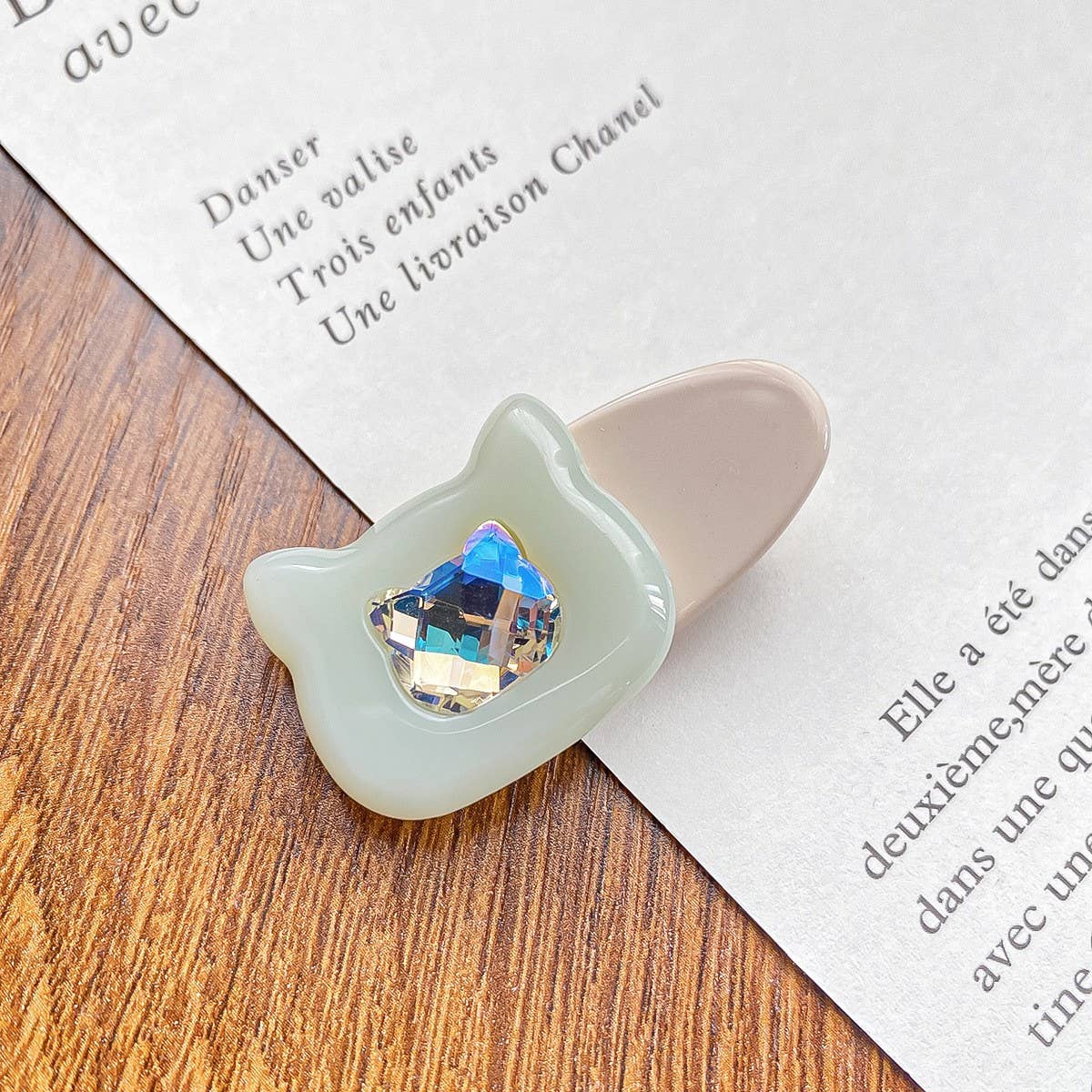 CUTE CAT HAIR CLIP RHINESTONE DUCKBILL BANG PIN_CWAHA0734