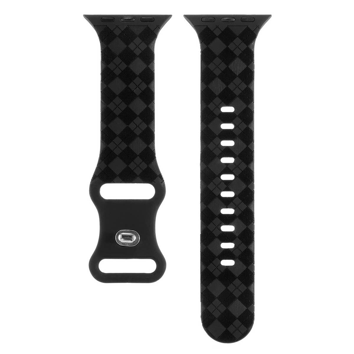 APPLE WATCH9 1 ENGRAVED CHECKERED SILICONE STRAP_CWWW0052