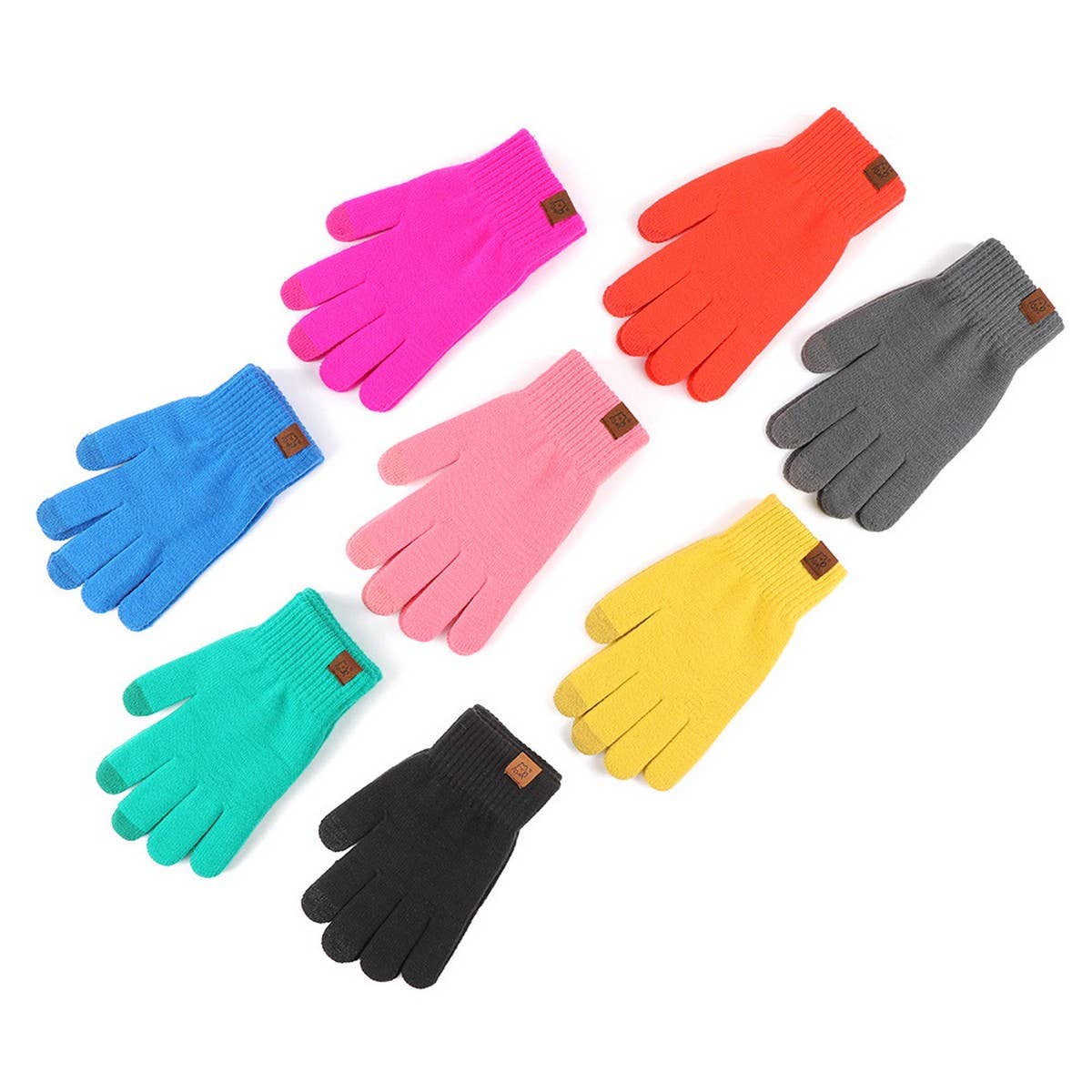 Winter Candy-Colored Warm Five-Finger Gloves_Cwag0393