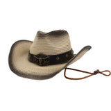 SPRAY PAINTED WESTERN COWBOY SUN HAT FOR MEN WOMEN_CWAH04492