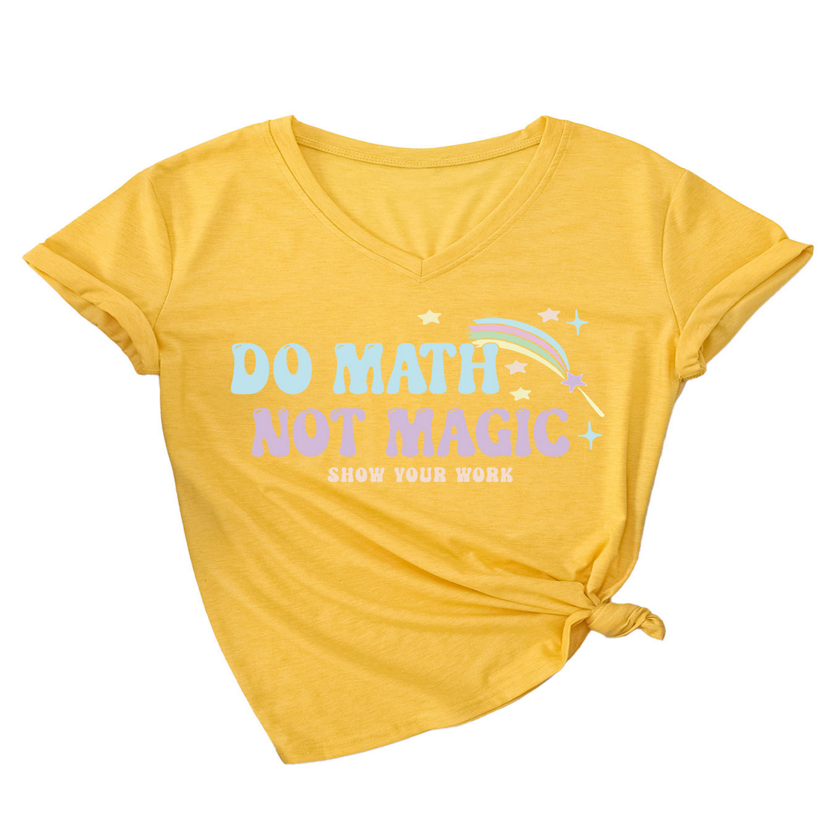 INSPIRATIONAL MATH QUOTE V NECK TEE FOR WOMEN_CWTTS1477