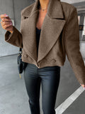 Wool Oversized Collar Solid Color Coat