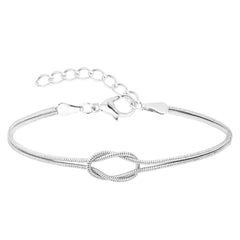 Brass Love Knot Snake Bone Bracelet_Cwaje4941
