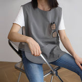 Waterproof Short Linen Aprons With Pockets_Cwmm3302