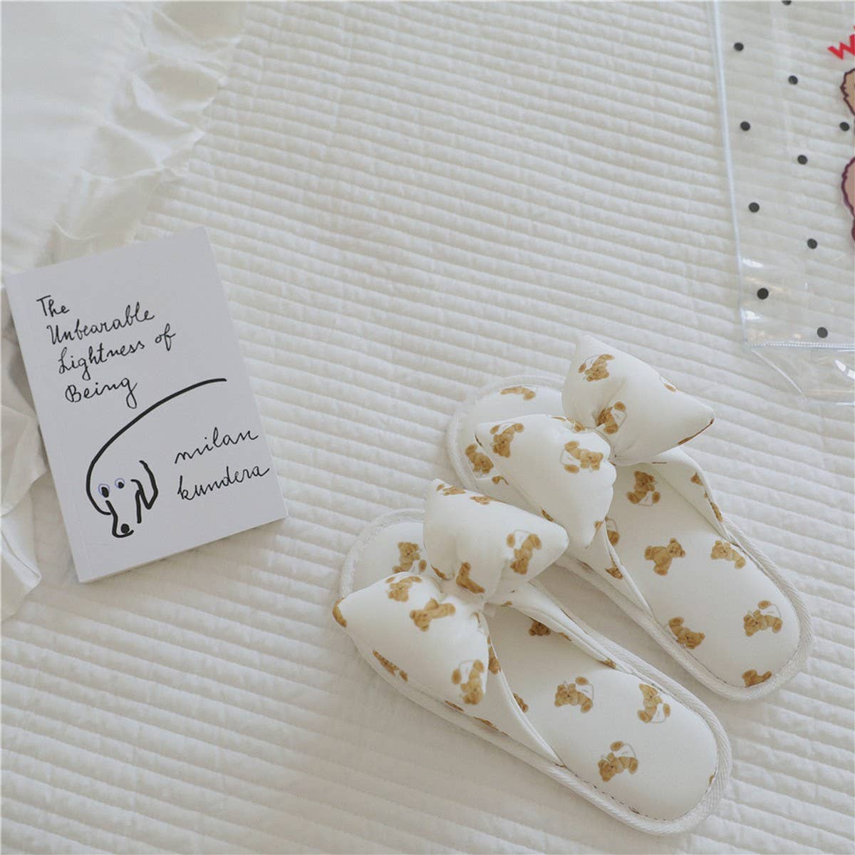 NEW BEAR BOWKNOT HOME SLIPPERS FOR WOMEN_CWMM2974