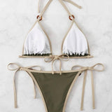 SOLID COLOR SPLIT BIKINI SEXY SLING SWIMSUIT_CWMW0147