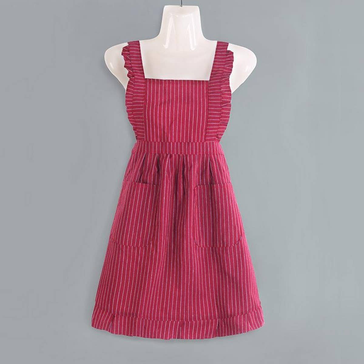 CUTE BREATHABLE STRAP STRIPED PRINCESS APRON_CWMM2046