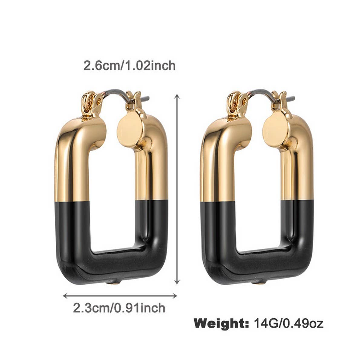 NEW FASHION TEMPERAMENT BLACK AND GOLD EARRINGS_CWAJE2854