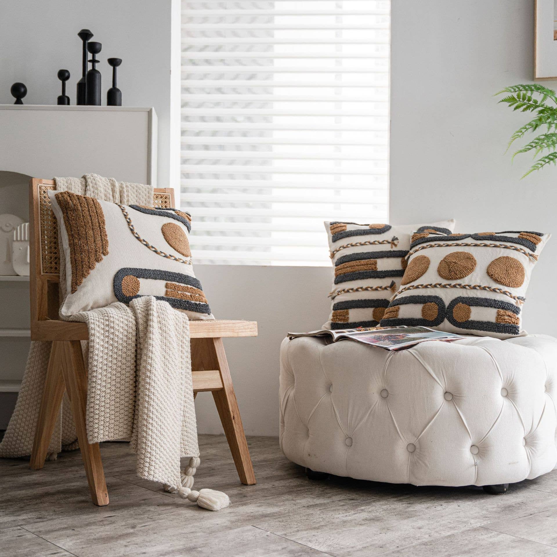 MULTI FLEECE PATTERNED COZY PILLOW COVER_CWMM0034