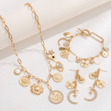 Womens Starry Sky Necklace Bracelet Earrings Set