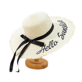 SMALL FRESH LARGE BRIM SUMMER BOW STRAW HAT_CWAH3479