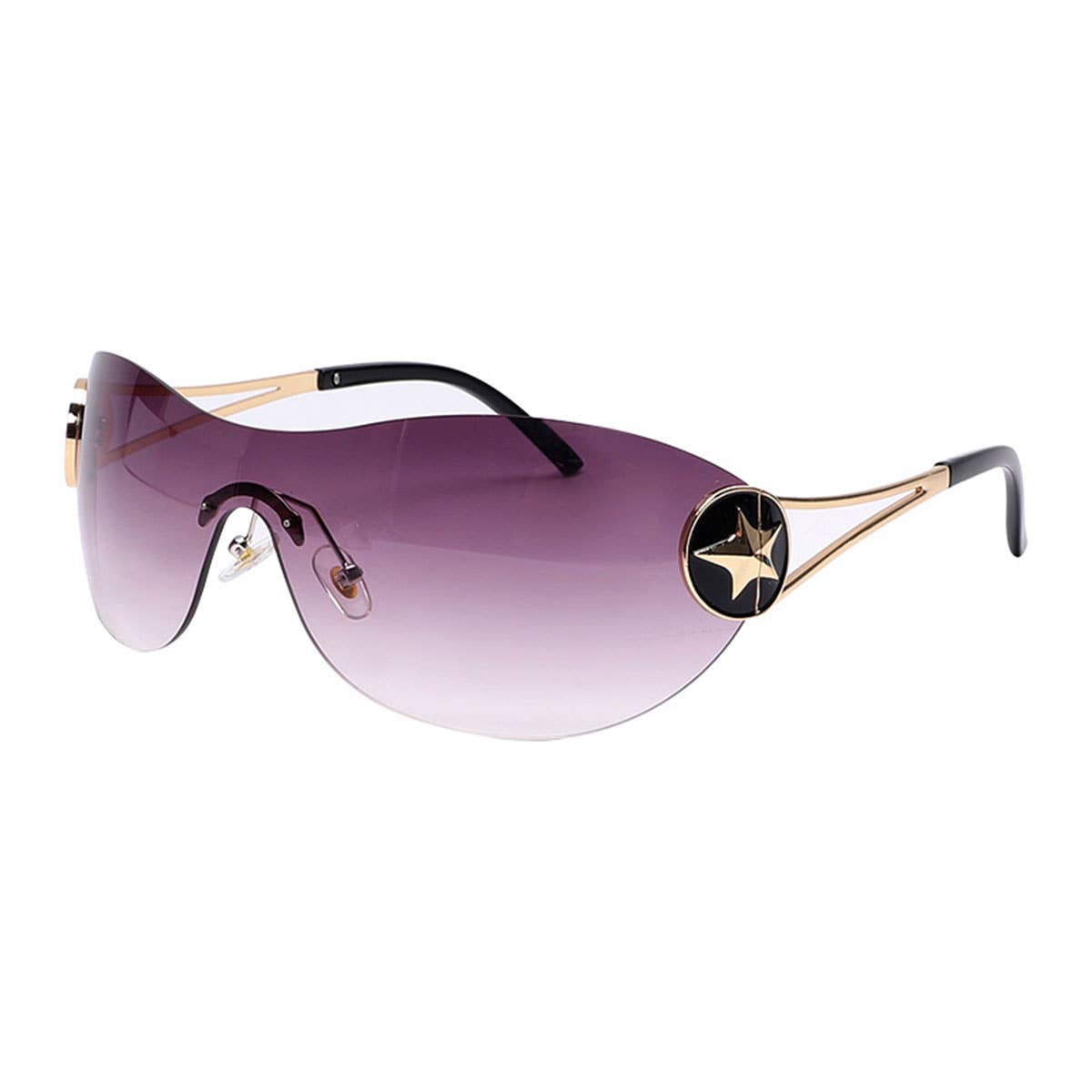 Y2K Large-Frame Sunglasses Withve-Pointed Stars_Cwasg0151