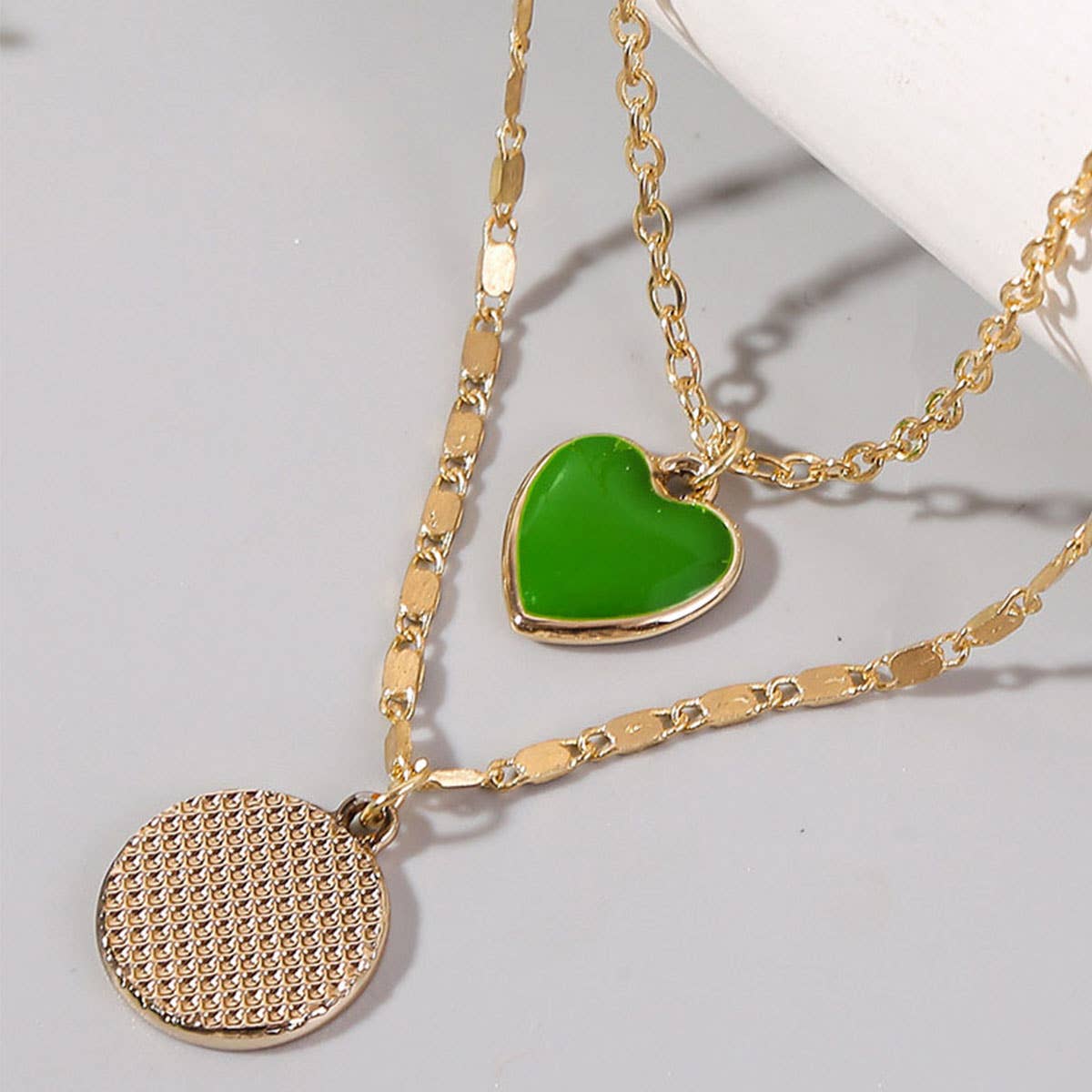 HEART CHARM LAYERED NECKLACE_CWAJE0437