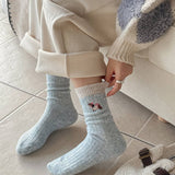 Womens Thick Wool Korean Slouchy Dog Socks_Cwms03287