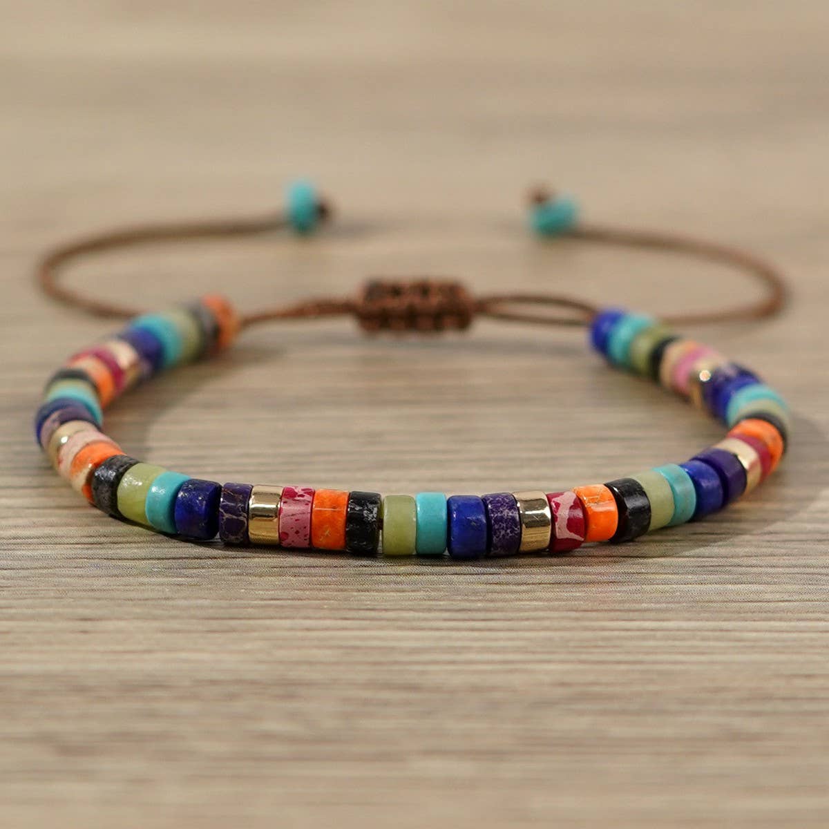 CYLINDRICAL RED PINE SEMI PRECIOUS STONE BRACELET_CWMM3806