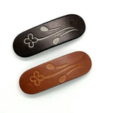 NEW VIOLET FOUR PETAL CARVED PAINTED HAIR CLIP_CWAHA6355