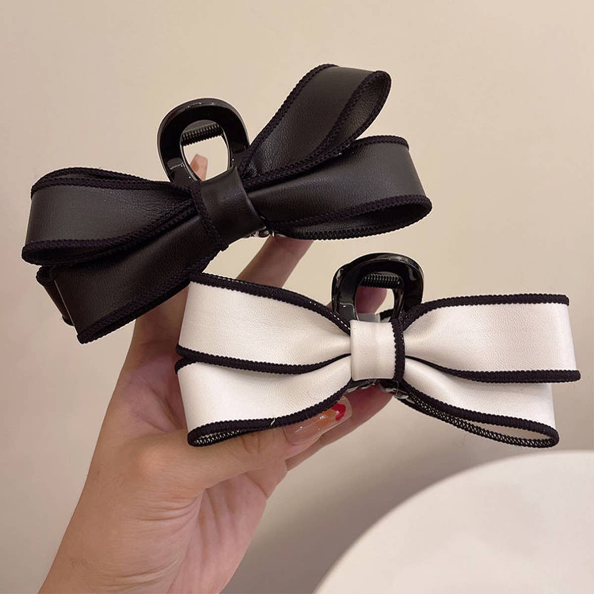 French Elegant Bow Hair Claw Clips_Cwaha0858
