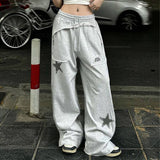 Star Print Pocket Patchwork Casual Pants