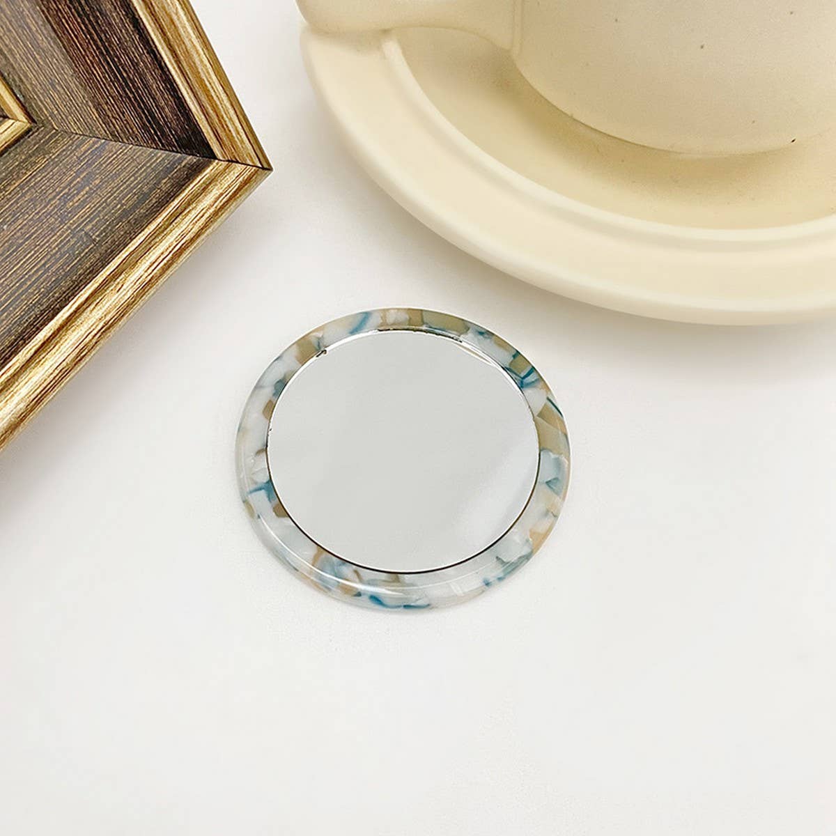 SIMPLE ACETATE COMPACT MIRROR TRAVEL MAKEUP MIRROR_CWMM6366