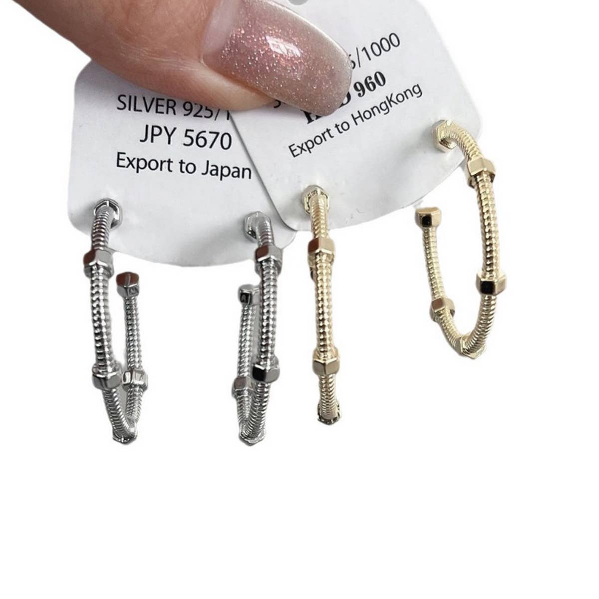 PERSONALIZED SCREW CAP CURVED EARRINGS_CWAJE1453