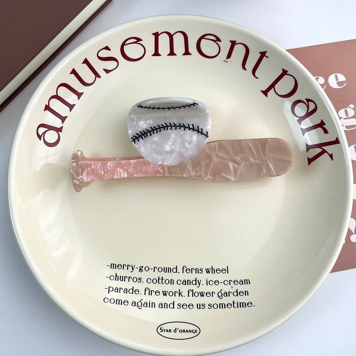 CREATIVE BASEBALL ACETATE CLAW CLIP CUTE FUN_CWAHA5832