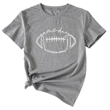 Wome Casual Tee With Fun Football Print_Cwdsd8368