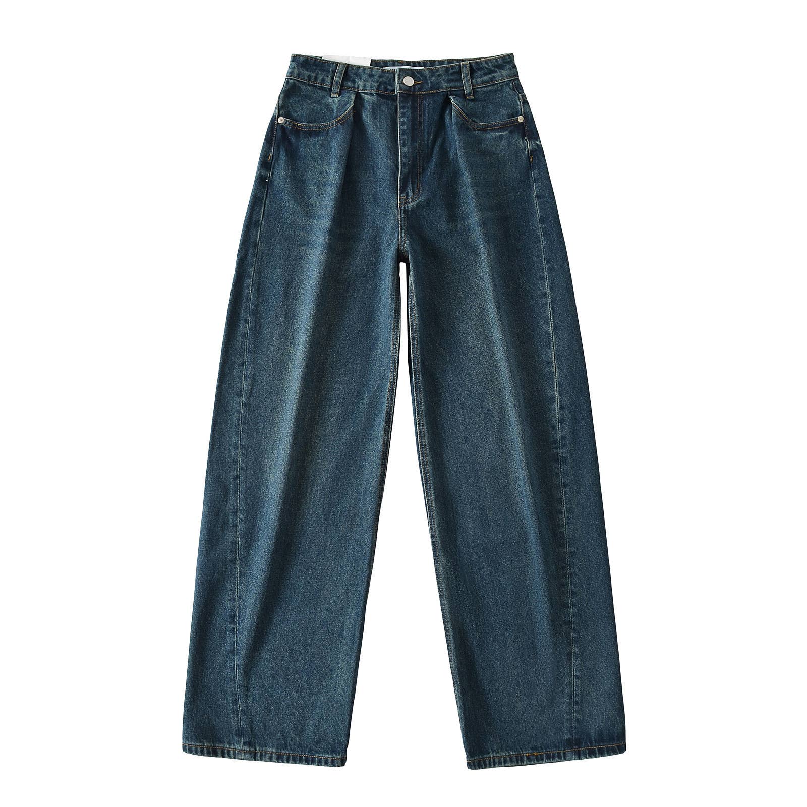 Tide Wash Polish White Pleated Micro-Cone Jeans