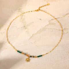 NEW FASHIONABLE NATURAL STONE PENDANT NECKLACE_CWAJE1418