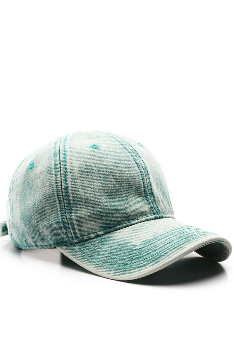 Washed Denim Solid Baseball Cap Street Style_Cwah0527
