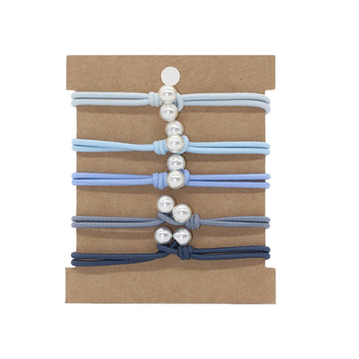 THREAD KNOT 5 CARD SET SIMPLE HAIR SCRUNCHIES_CWAHA2726